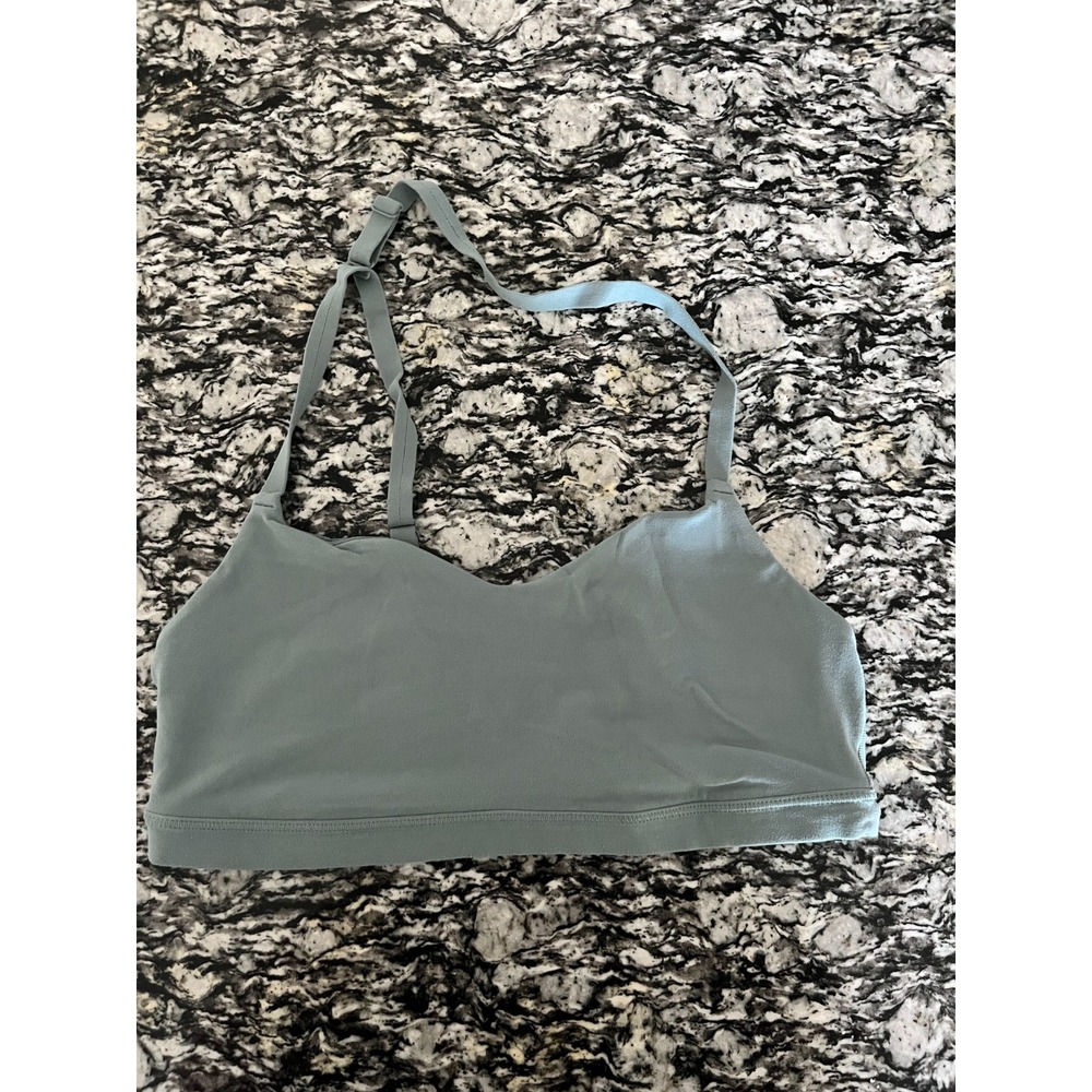 Athleta Sports Bra Womens Small Gray Wireless Adjustable Strap Yoga Athleisure